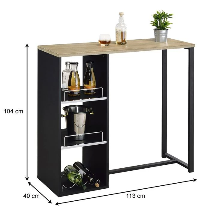 IDIMEX Bartisch PIAVA Mit Regal In Sonoma Eiche 4 IDIMEX Bartisch PIAVA Mit Regal In Sonoma Eiche – Bild 2