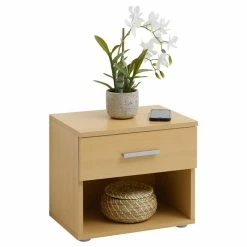 CARO-Möbel Nachttisch MARY Buchefarben Mit Schublade