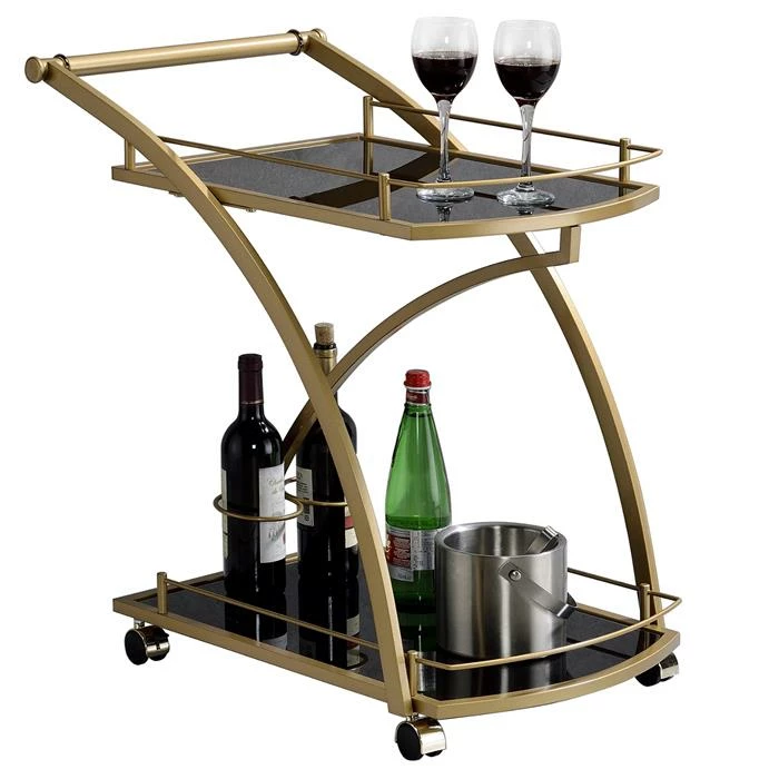 IDIMEX Servierwagen EVO In Gold Mit Schwarzem Glas 3 IDIMEX Servierwagen EVO In Gold Mit Schwarzem Glas