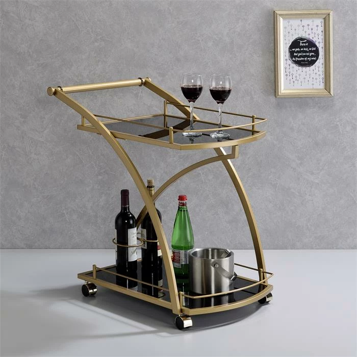 IDIMEX Servierwagen EVO In Gold Mit Schwarzem Glas 4 IDIMEX Servierwagen EVO In Gold Mit Schwarzem Glas – Bild 2