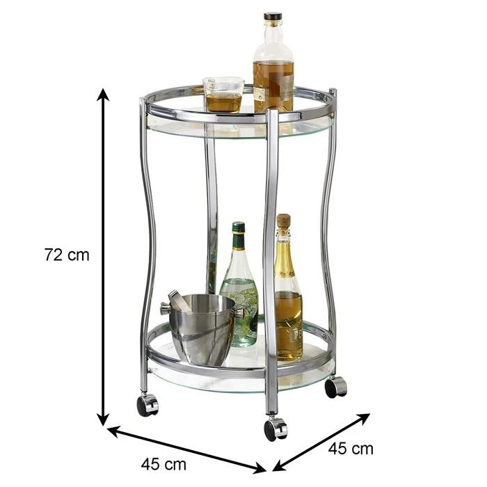 IDIMEX Servierwagen VEGA In Chrom/Klarglas 4 IDIMEX Servierwagen VEGA In Chrom/Klarglas – Bild 2