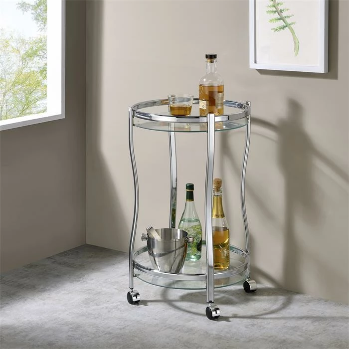 IDIMEX Servierwagen VEGA In Chrom/Klarglas 5 IDIMEX Servierwagen VEGA In Chrom/Klarglas – Bild 3