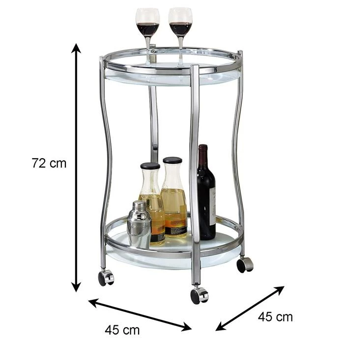 IDIMEX Servierwagen VEGA In Chrom/weiß 4 IDIMEX Servierwagen VEGA In Chrom/weiß – Bild 2