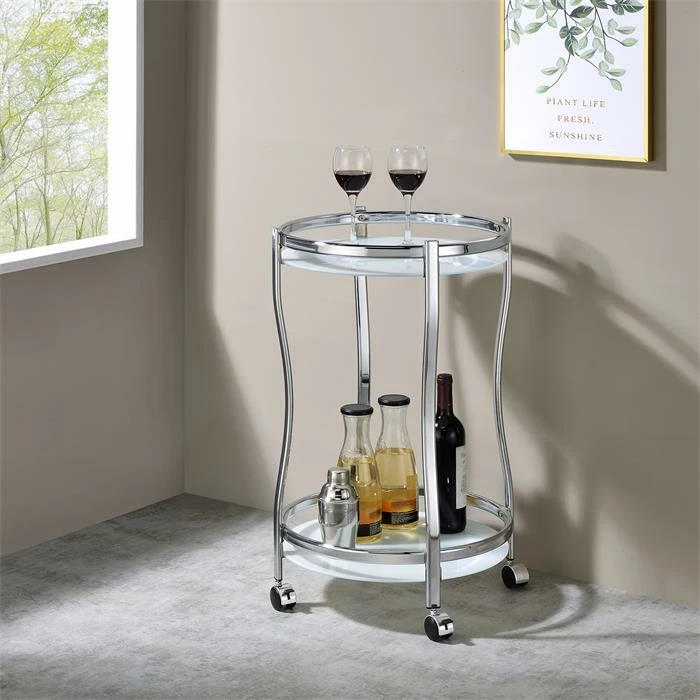 IDIMEX Servierwagen VEGA In Chrom/weiß 5 IDIMEX Servierwagen VEGA In Chrom/weiß – Bild 3