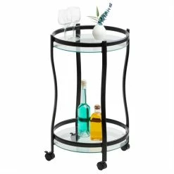 IDIMEX Servierwagen VEGA In Schwarz/Klarglas