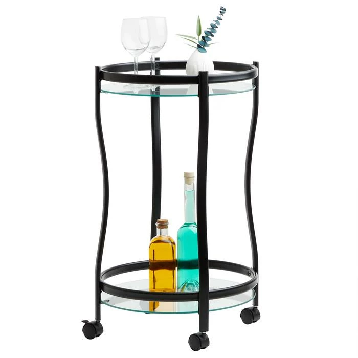 IDIMEX Servierwagen VEGA In Schwarz/Klarglas 6 IDIMEX Servierwagen VEGA In Schwarz/Klarglas – Bild 4
