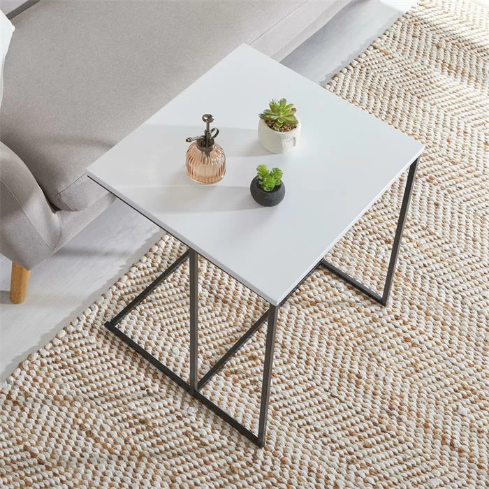 IDIMEX Beistelltisch VITORIO Rechteckig In Weiß/schwarz 5 IDIMEX Beistelltisch VITORIO Rechteckig In Weiß/schwarz – Bild 3