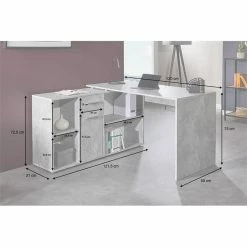 IDIMEX Eckschreibtisch CARMEN Mit Regalteil, Betonoptik -Betten & Zubehör Verkäufe 14705 A10