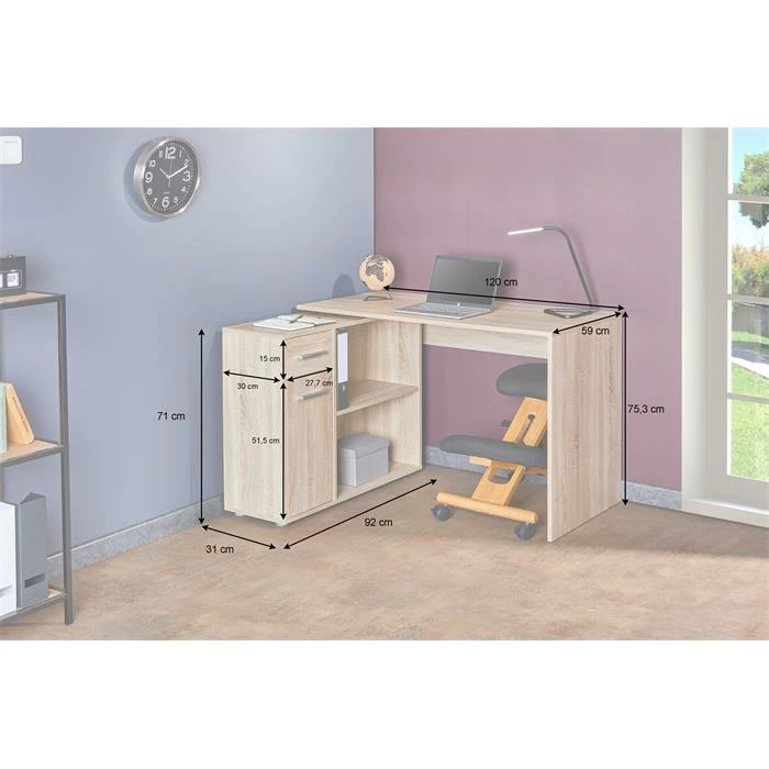 IDIMEX Eckschreibtisch ISOTTA Mit Regal In Sonoma Eiche 7 IDIMEX Eckschreibtisch ISOTTA Mit Regal In Sonoma Eiche – Bild 5