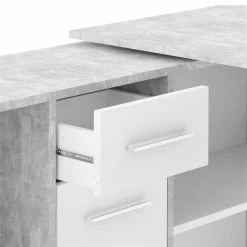 CARO-Möbel Eckschreibtisch DIEGO Mit Regal In Betonoptik/weiß -Betten & Zubehör Verkäufe 14712 3 N1