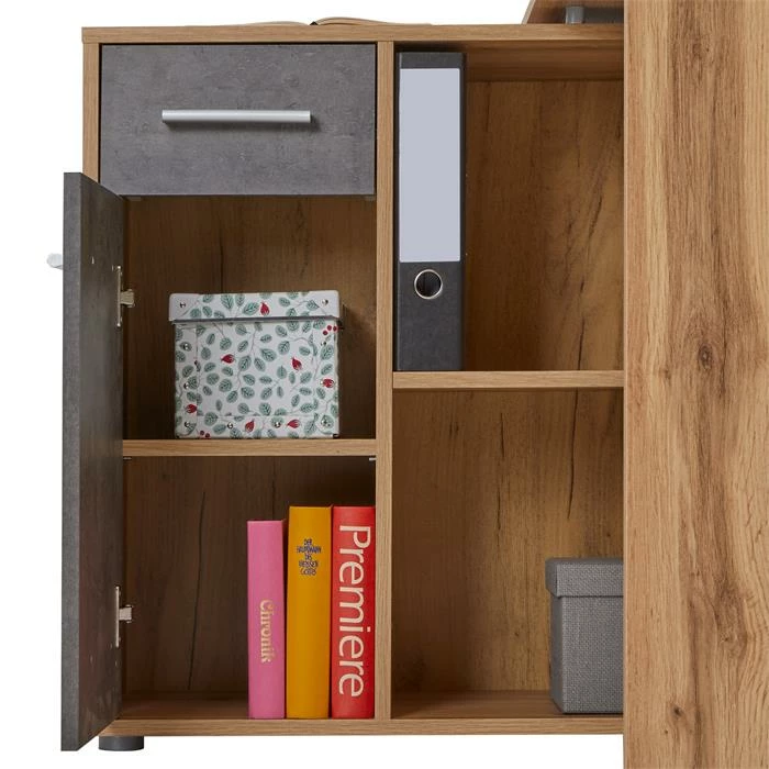 IDIMEX Eckschreibtisch ISOTTA Mit Regal In Wildeiche/Beton Dunkel 6 IDIMEX Eckschreibtisch ISOTTA Mit Regal In Wildeiche/Beton Dunkel – Bild 4