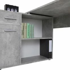 IDIMEX Eckschreibtisch ISOTTA Mit Regal In Betonoptik -Betten & Zubehör Verkäufe 14729 4 N