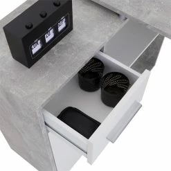 IDIMEX Eckschreibtisch ISOTTA Mit Regal In Betonoptik/weiß -Betten & Zubehör Verkäufe 14738 3 N