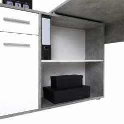 IDIMEX Eckschreibtisch ISOTTA Mit Regal In Betonoptik/weiß -Betten & Zubehör Verkäufe 14738 4 N