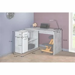 IDIMEX Eckschreibtisch ISOTTA Mit Regal In Betonoptik/weiß -Betten & Zubehör Verkäufe 14738 A10