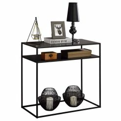 IDIMEX Konsolentisch GONZALO 2 Ablageflächen In Schwarz