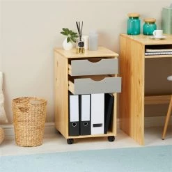 IDIMEX Rollcontainer KANO Mit 2 Schubladen Und 1 Ablagefach In Natur/grau -Betten & Zubehör Verkäufe 2113 AC2