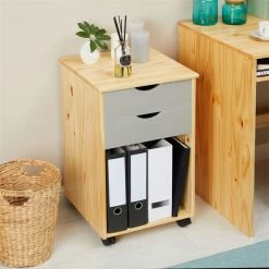 IDIMEX Rollcontainer KANO Mit 2 Schubladen Und 1 Ablagefach In Natur/grau -Betten & Zubehör Verkäufe 2113 AC3