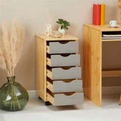 IDIMEX Rollcontainer LAGOS Mit 5 Schubladen In Natur/grau -Betten & Zubehör Verkäufe 2116 AC2