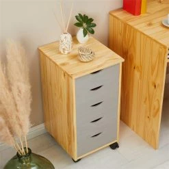 IDIMEX Rollcontainer LAGOS Mit 5 Schubladen In Natur/grau -Betten & Zubehör Verkäufe 2116 AC3