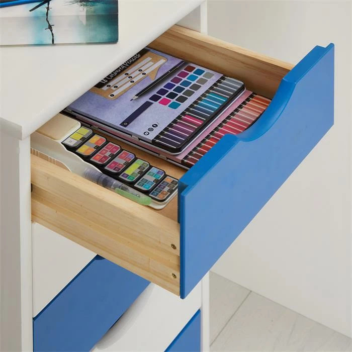 IDIMEX Rollcontainer LAGOS Mit 5 Schubladen In Weiß/blau 8 IDIMEX Rollcontainer LAGOS Mit 5 Schubladen In Weiß/blau – Bild 6