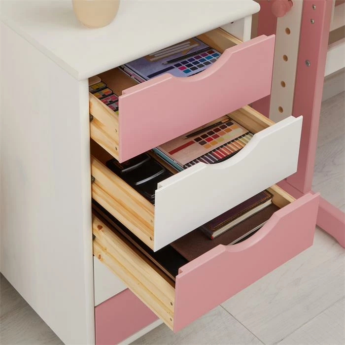 IDIMEX Rollcontainer LAGOS Mit 5 Schubladen In Weiß/rosa 8 IDIMEX Rollcontainer LAGOS Mit 5 Schubladen In Weiß/rosa – Bild 6