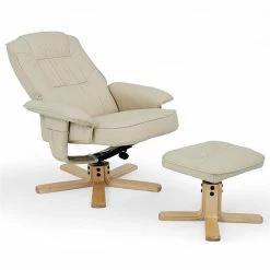 IDIMEX Relaxsessel CHARLY Mit Hocker Und Kunstleder In Beige -Betten & Zubehör Verkäufe 31102 2 N1