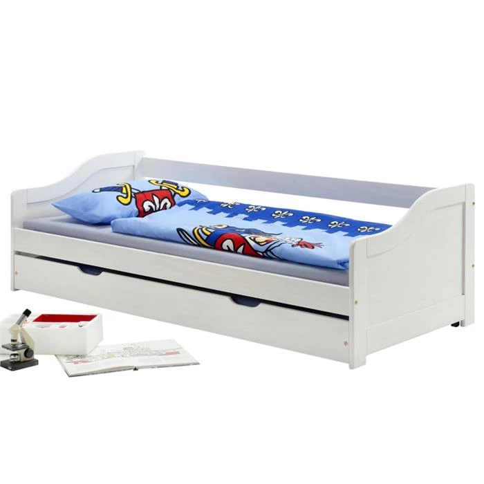 IDIMEX Ausziehbett LISA Kiefer Massiv, Weiss, 90x200 Cm 4 IDIMEX Ausziehbett LISA Kiefer Massiv, Weiss, 90x200 Cm – Bild 2