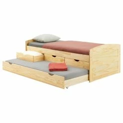 IDIMEX Bett Mit Stauraum JESSY 90x190 Cm, Mit Ausziehbett In Natur