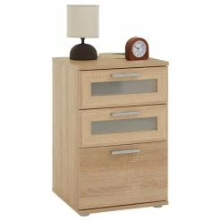 CARO-Möbel Nachttisch MARIKE In Sonoma Eiche Mit 3 Schubladen