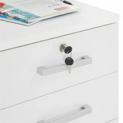 CARO-Möbel Rollcontainer VANCOUVER In Weiß Mit 3 Schubladen -Betten & Zubehör Verkäufe 51123 3