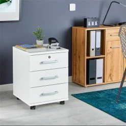 CARO-Möbel Rollcontainer VANCOUVER In Weiß Mit 3 Schubladen -Betten & Zubehör Verkäufe 51123 A0 1N