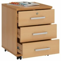 CARO-Möbel Rollcontainer VANCOUVER In Buchefarben Mit 3 Schubladen -Betten & Zubehör Verkäufe 51125 2