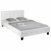 CARO-Möbel Polsterbett NEWCASTELE 120x200 Cm, Kunstleder Weiß 1 CARO-Möbel Polsterbett NEWCASTELE 120x200 Cm, Kunstleder Weiß -Betten & Zubehör Verkäufe 51200 0