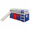 IDIMEX Hochbett Mit Rutsche BENNY Weiß, Vorhang Blau 1 IDIMEX Hochbett Mit Rutsche BENNY Weiß, Vorhang Blau -Betten & Zubehör Verkäufe 70150 0 N1