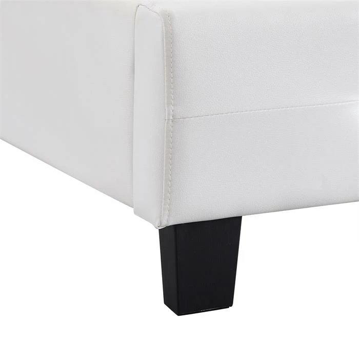 CARO-Möbel Polsterbett GLASGOW 90x200 Cm, Kunstleder In Weiß 7 CARO-Möbel Polsterbett GLASGOW 90x200 Cm, Kunstleder In Weiß – Bild 5