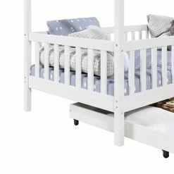 IDIMEX Hausbett ELEA In 90 X 200 Cm Aus Massiver Kiefer Mit Schubladen In Weiß -Betten & Zubehör Verkäufe 71331 4