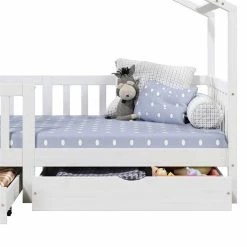 IDIMEX Hausbett ELEA In 90 X 200 Cm Aus Massiver Kiefer Mit Schubladen In Weiß -Betten & Zubehör Verkäufe 71331 5