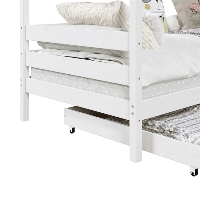 IDIMEX Hausbett CLIA In 90 X 200 Cm Aus Massiver Kiefer Mit 2 Schubladen In Weiß 7 IDIMEX Hausbett CLIA In 90 X 200 Cm Aus Massiver Kiefer Mit 2 Schubladen In Weiß – Bild 5