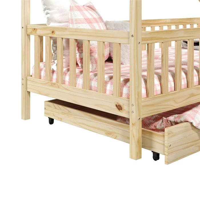 IDIMEX Hausbett ALVA In 90 X 200 Cm Aus Massiver Kiefer Mit Schubladen In Natur 7 IDIMEX Hausbett ALVA In 90 X 200 Cm Aus Massiver Kiefer Mit Schubladen In Natur – Bild 5