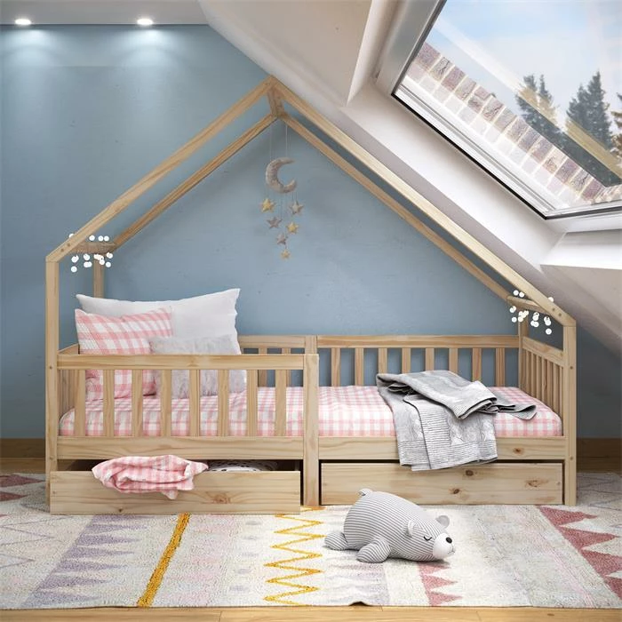 IDIMEX Hausbett ALVA In 90 X 200 Cm Aus Massiver Kiefer Mit Schubladen In Natur 4 IDIMEX Hausbett ALVA In 90 X 200 Cm Aus Massiver Kiefer Mit Schubladen In Natur – Bild 2