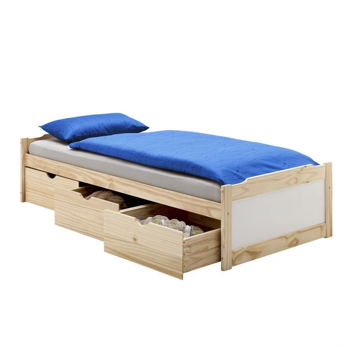 IDIMEX Bett Mit Stauraum MIA 90x200 Cm, Kiefer Natur 3 IDIMEX Bett Mit Stauraum MIA 90x200 Cm, Kiefer Natur
