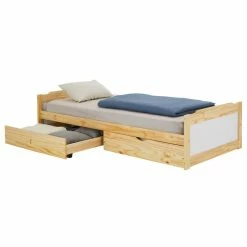 IDIMEX Bett Mit Stauraum FRITZ 90x200 Cm, In Natur