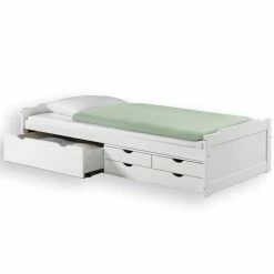 IDIMEX Bett Mit Stauraum ANDREA 90 X200 Cm Aus Kiefer In Weiss