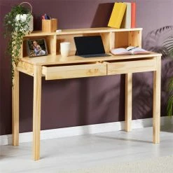 IDIMEX Sekretär LENNOX Mit 3 Nischen Und 2 Schubladen In Natur -Betten & Zubehör Verkäufe 7201 AC2