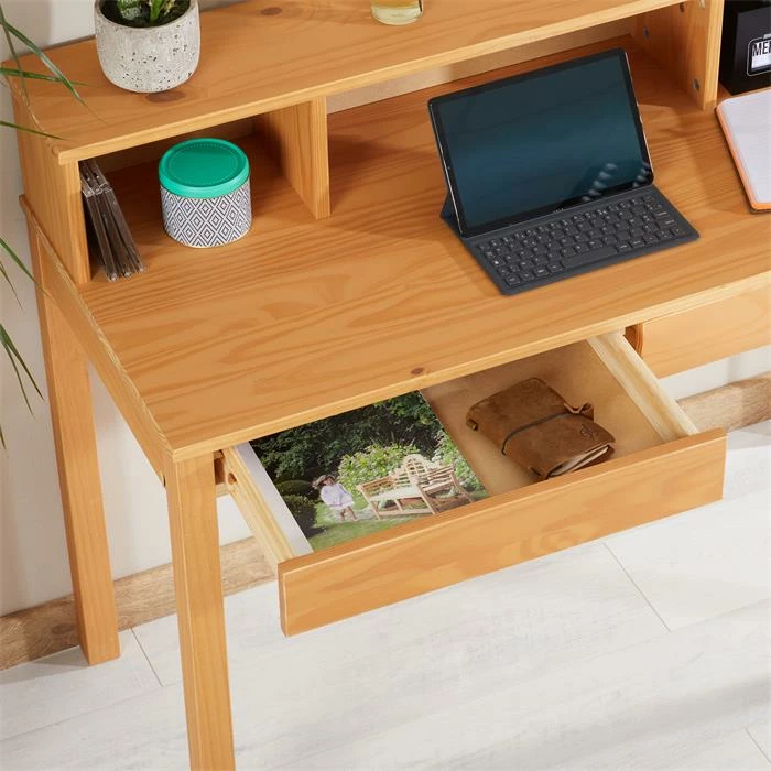 IDIMEX Schreibtisch LENNOX Mit 3 Nischen Und 2 Schubladen In Braun 6 IDIMEX Schreibtisch LENNOX Mit 3 Nischen Und 2 Schubladen In Braun – Bild 4