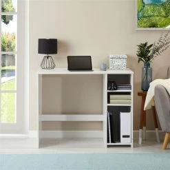 IDIMEX Schreibtisch LIAM Mit 3 Regalfächer Aus Kiefer Massiv In Weiß -Betten & Zubehör Verkäufe 7206 AC1