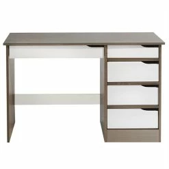 IDIMEX Schreibtisch HUGO In Kiefer Massiv In Taupe/weiß Mit 5 Schubladen -Betten & Zubehör Verkäufe 7208 4