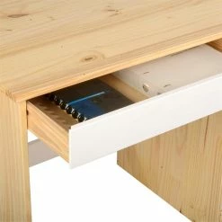 IDIMEX Schreibtisch HUGO In Kiefer Massiv In Natur/weiß Mit 5 Schubladen -Betten & Zubehör Verkäufe 7211 2