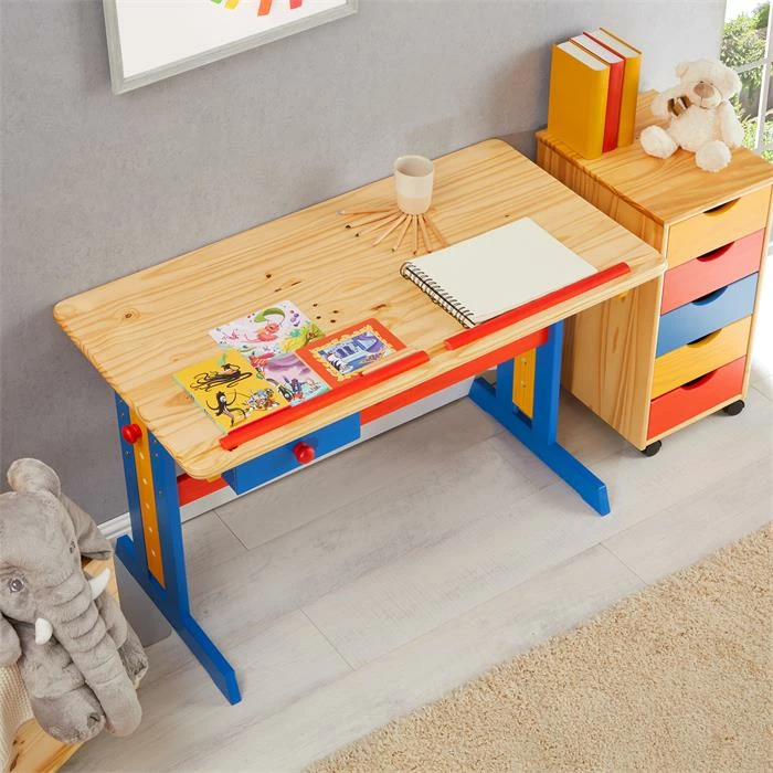 IDIMEX Kinderschreibtisch FLEXI Höhenverstellbar Bunt Lackiert 6 IDIMEX Kinderschreibtisch FLEXI Höhenverstellbar Bunt Lackiert – Bild 4